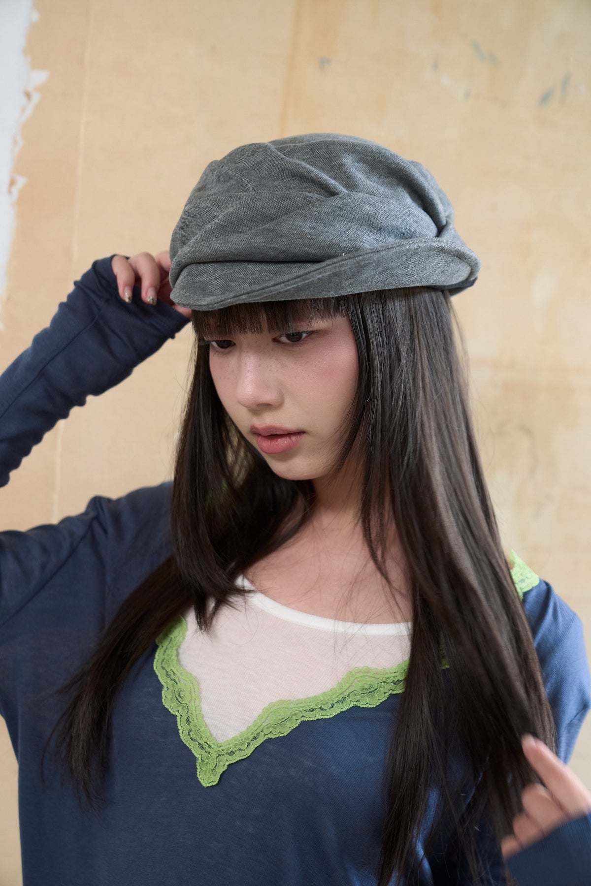 Retro Pleated Newsboy Cap