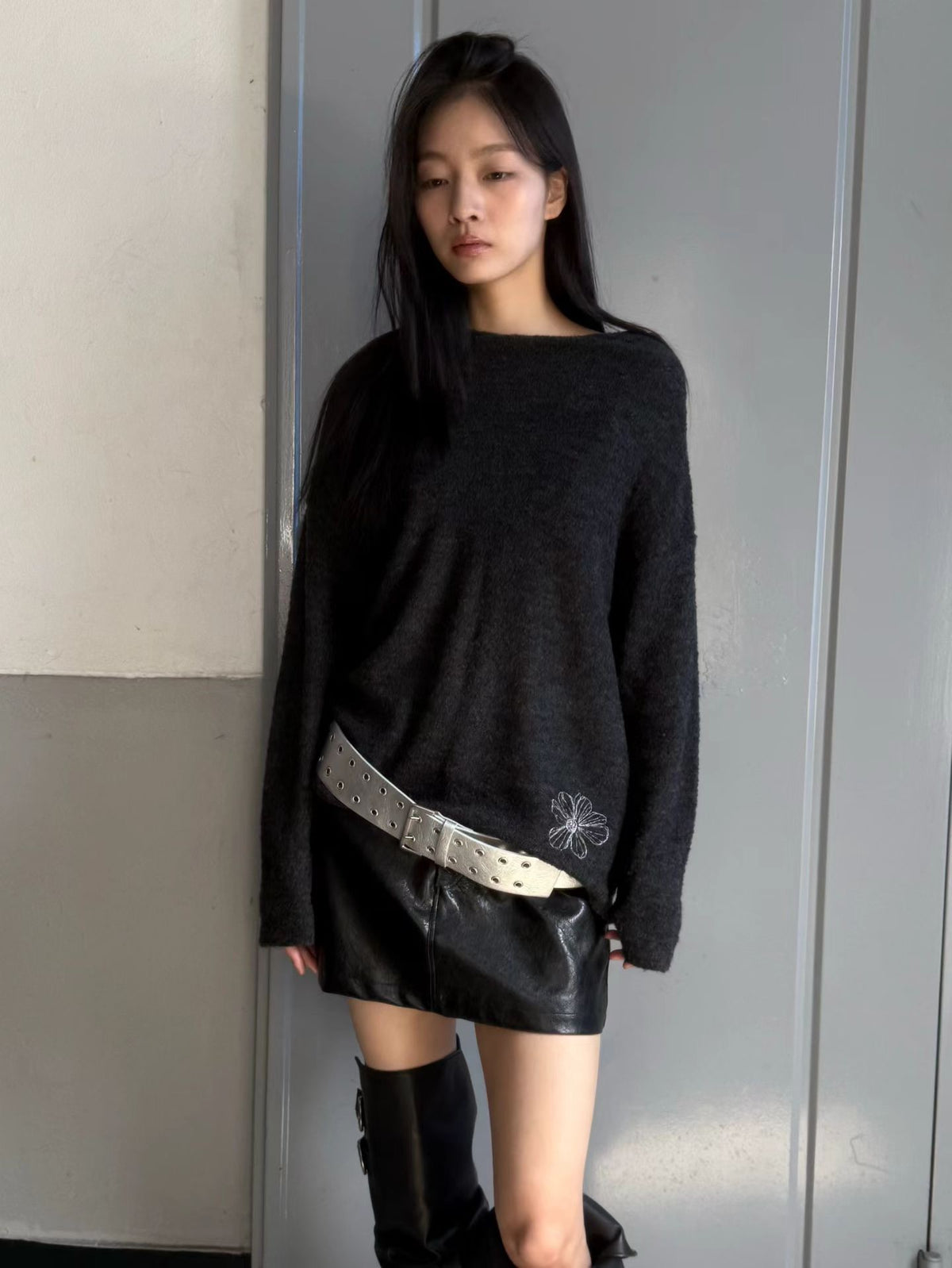 eee dasha floral unbalance knit
