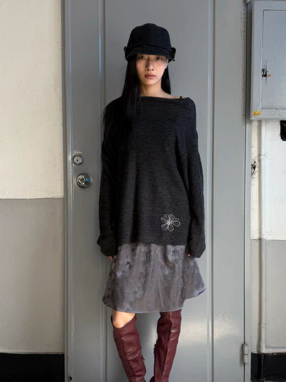 eee dasha floral unbalance knit