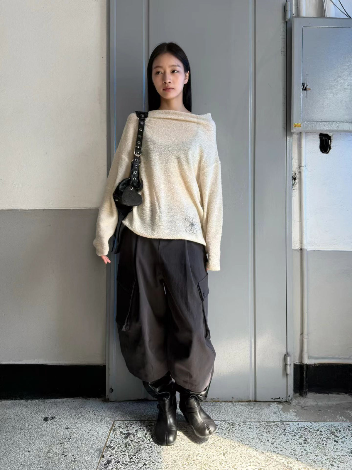eee dasha floral unbalance knit