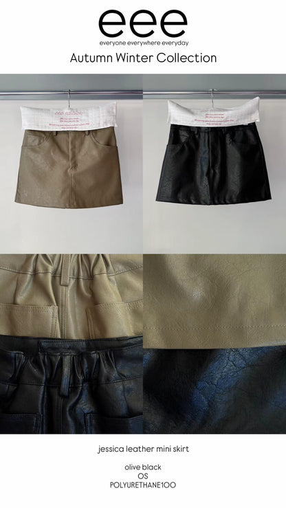 eee jessica leather mini skirt