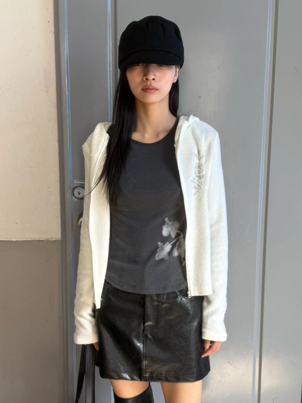 eee jessica leather mini skirt