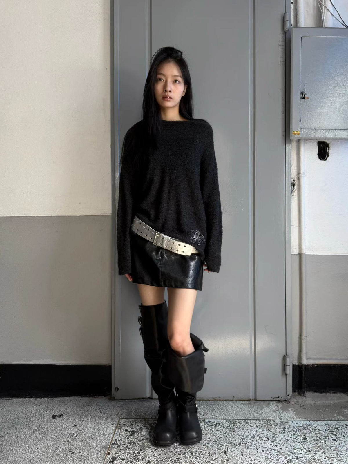 eee jessica leather mini skirt