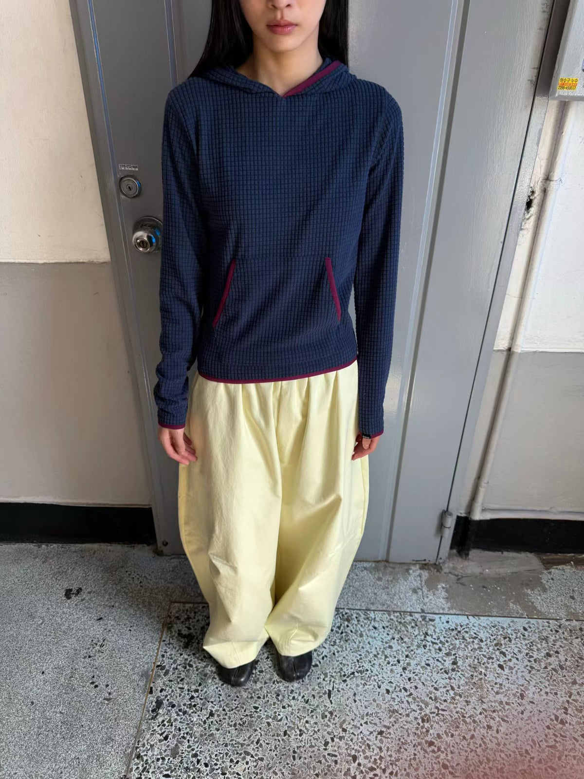 eee lisa waffle fleece hoodie
