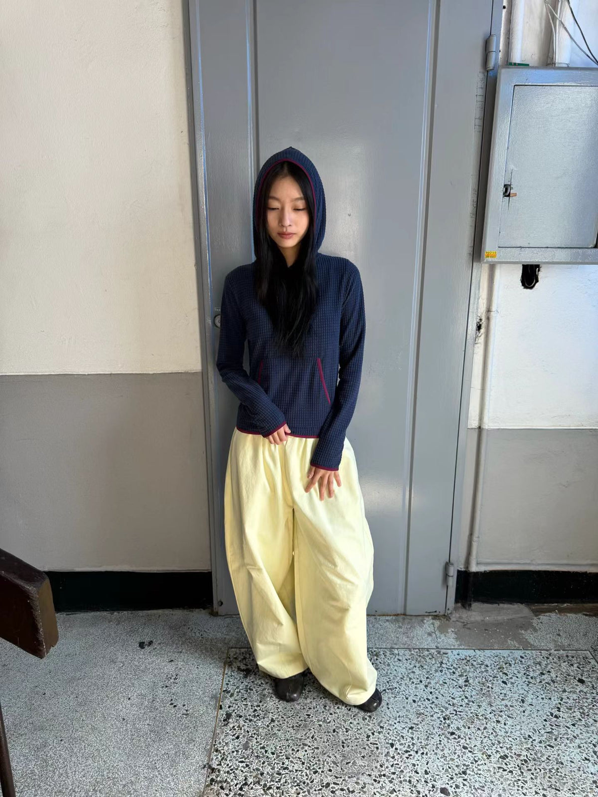 eee lisa waffle fleece hoodie