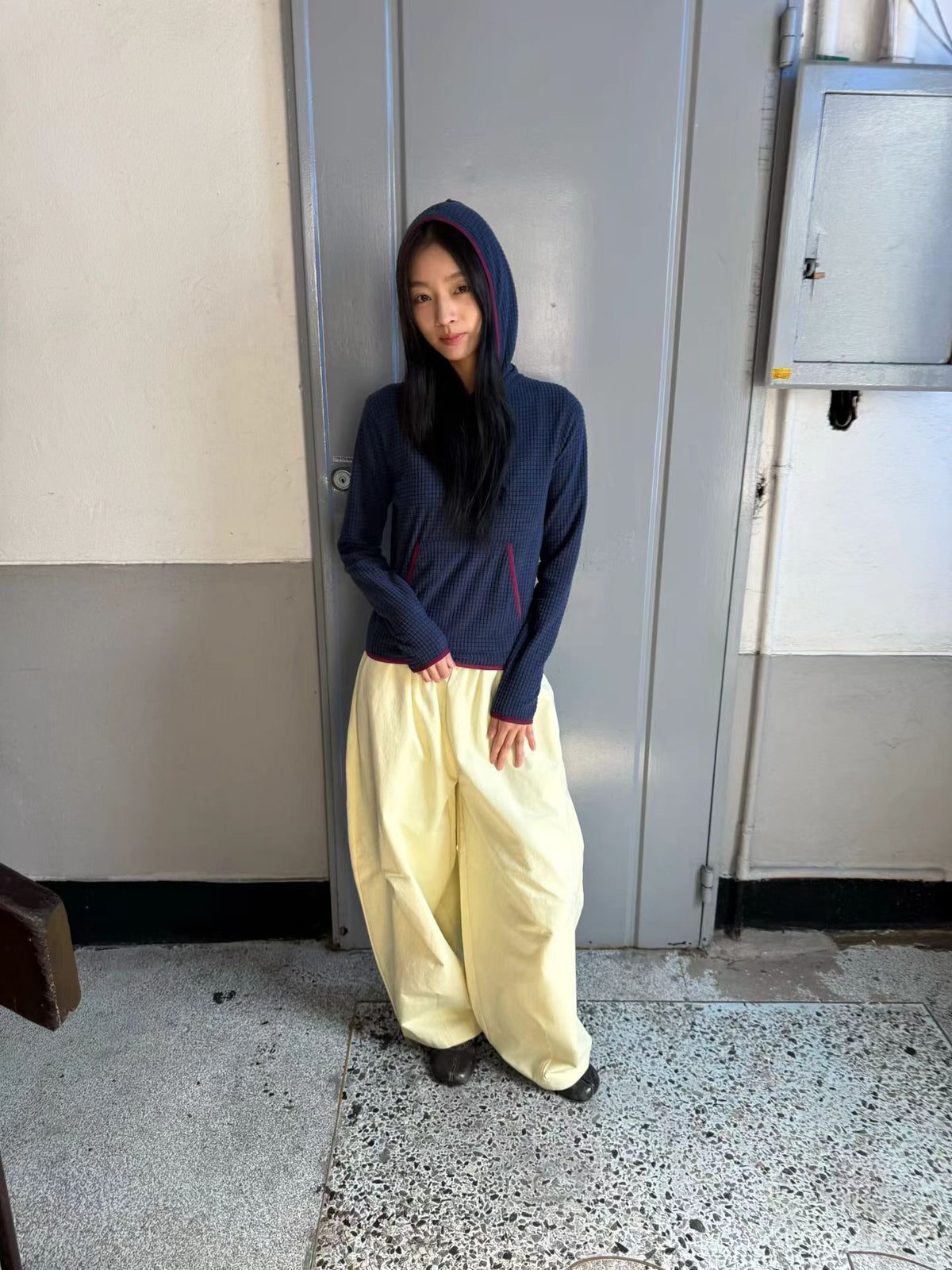 eee lisa waffle fleece hoodie
