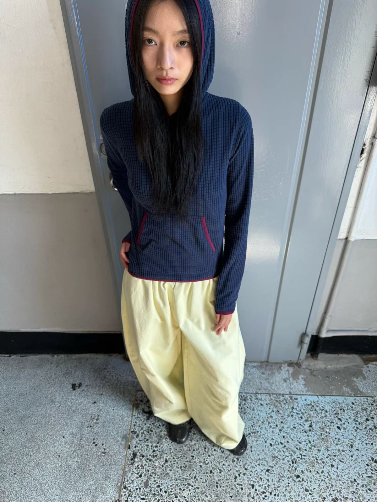 eee lisa waffle fleece hoodie