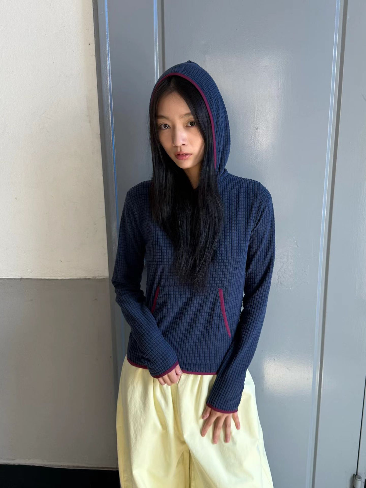 eee lisa waffle fleece hoodie
