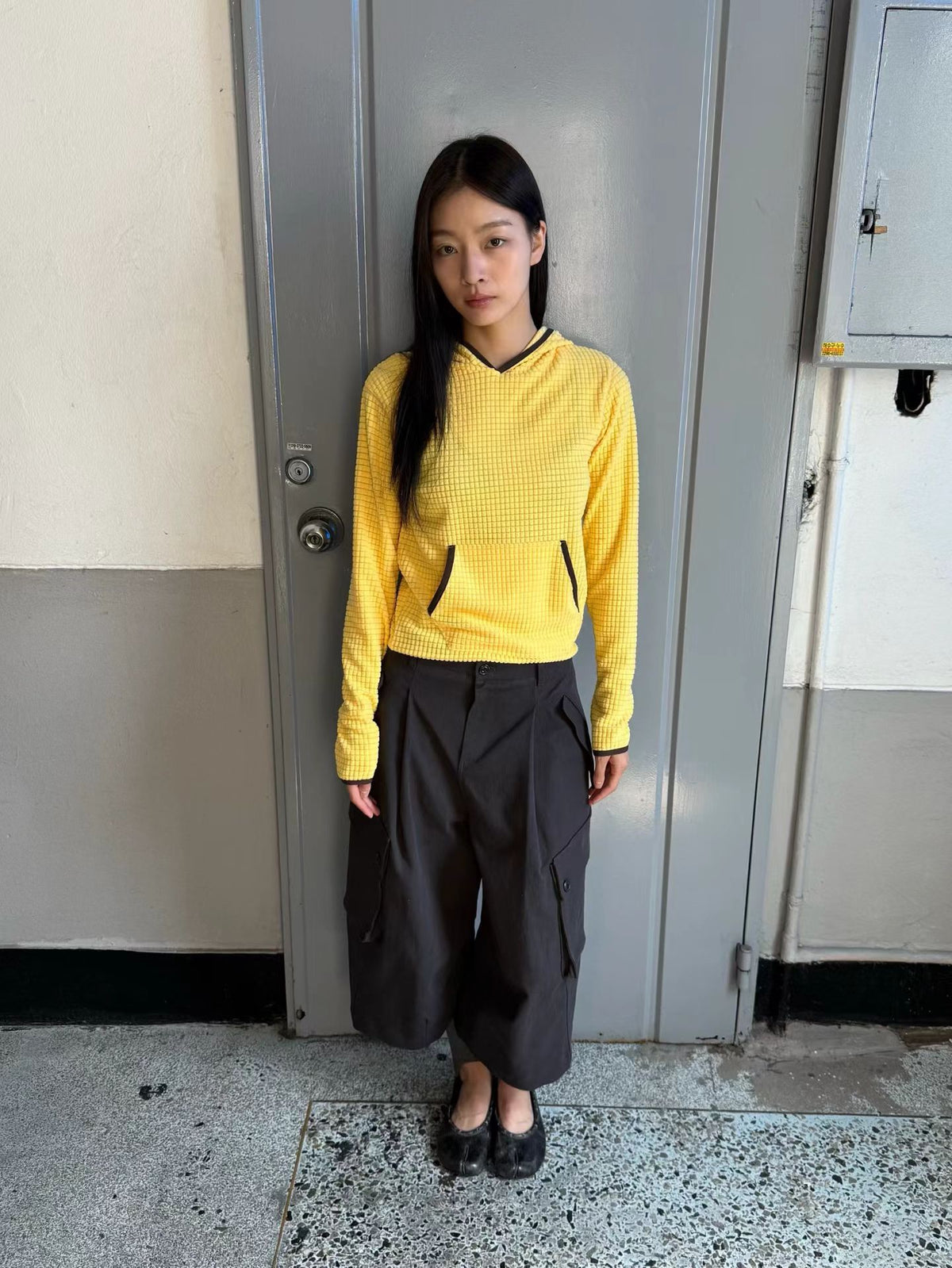 eee lisa waffle fleece hoodie