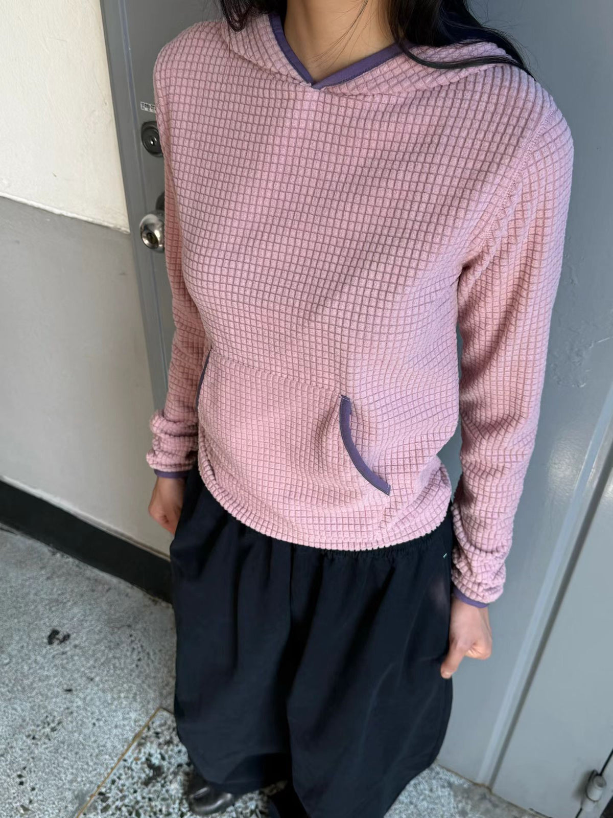 eee lisa waffle fleece hoodie