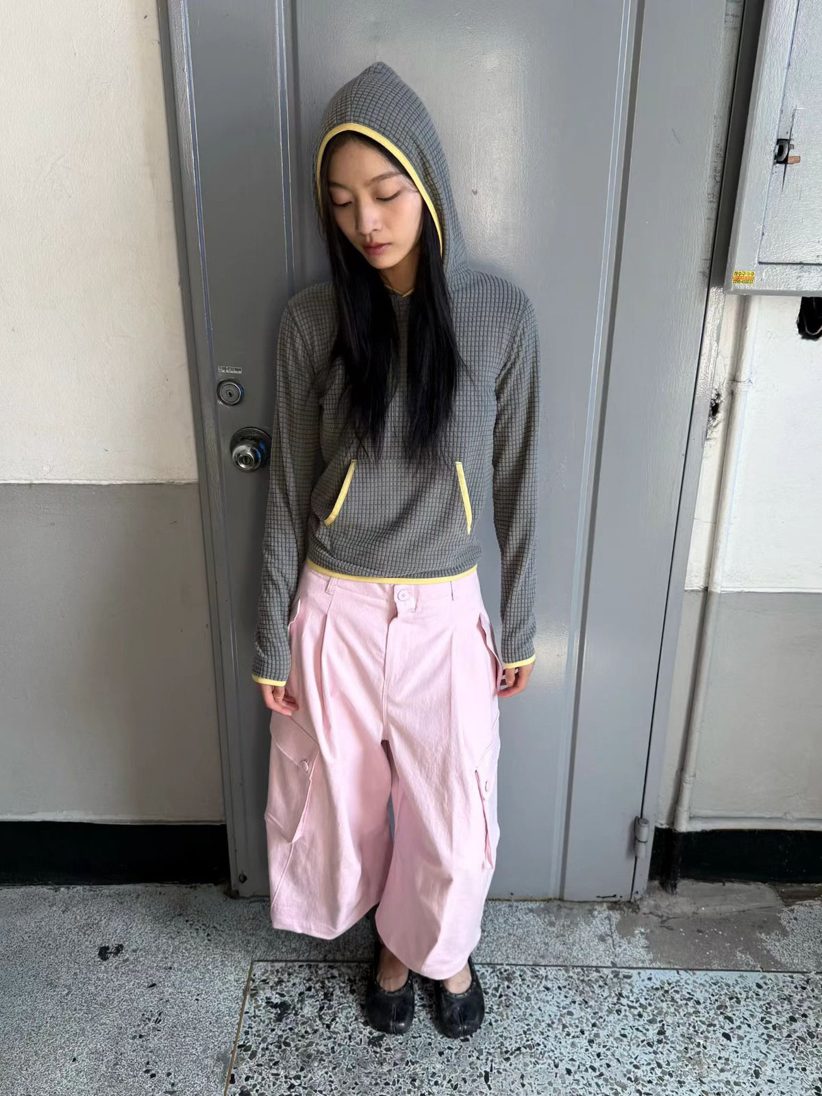 eee lisa waffle fleece hoodie