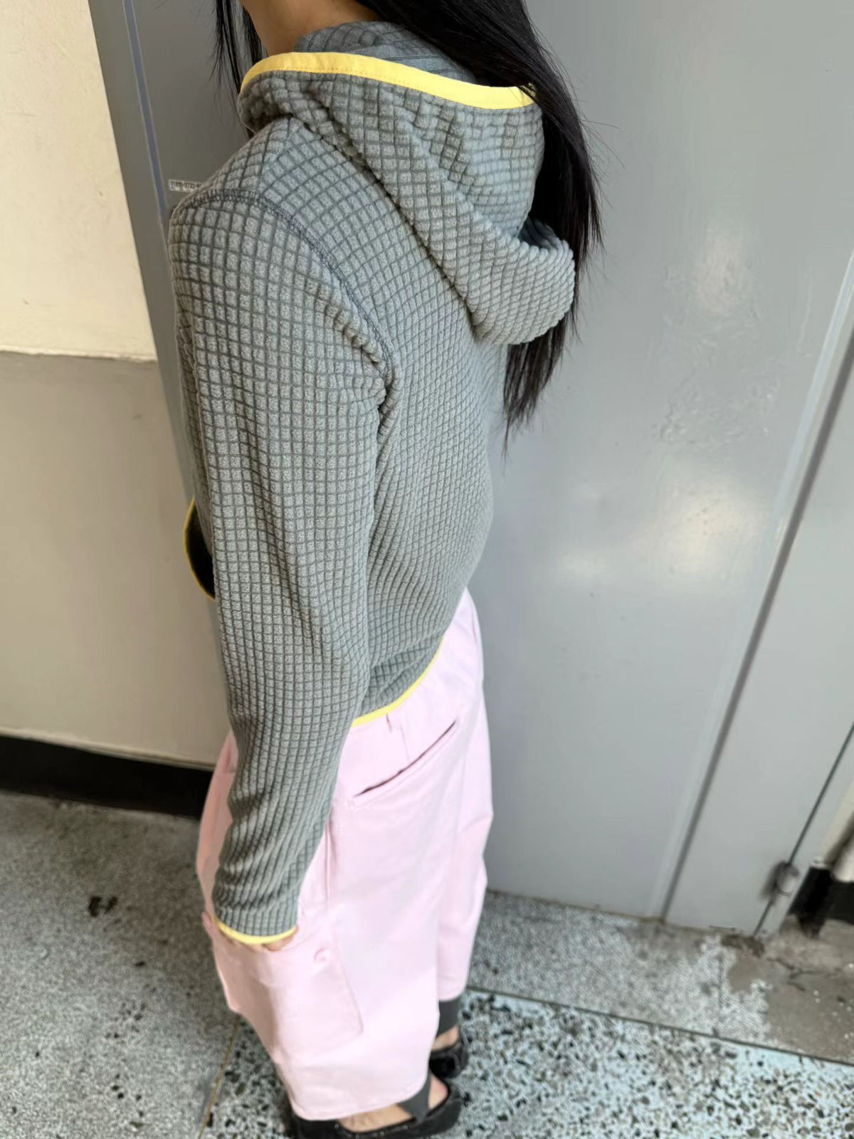 eee lisa waffle fleece hoodie