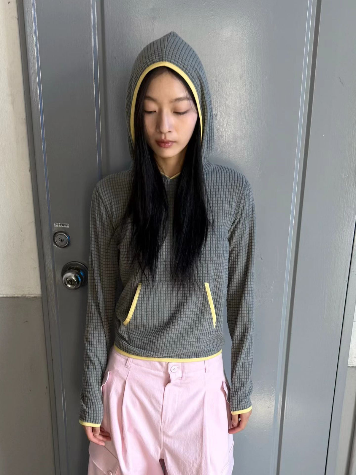 eee lisa waffle fleece hoodie