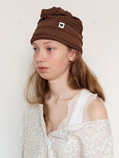 FUN FROM FUN Frill Beanie, Brown