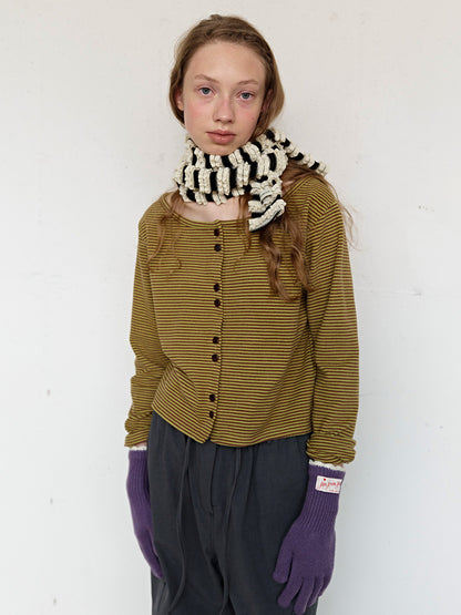 FUN FROM FUN Boat Neck Cardigan, Pickle Green