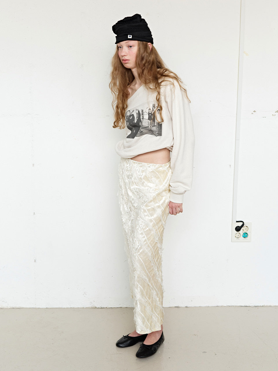 FUN FROM FUN Midnight Velvet Long Skirt, Beige