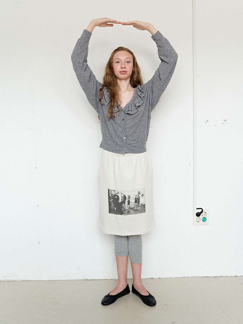 FUN FROM FUN Ballet Class Midi Skirt, Oyster White