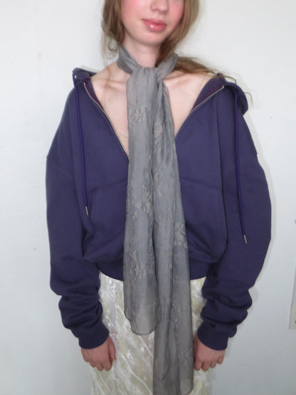 FUN FROM FUN Floral Sheer Scarf, Grey