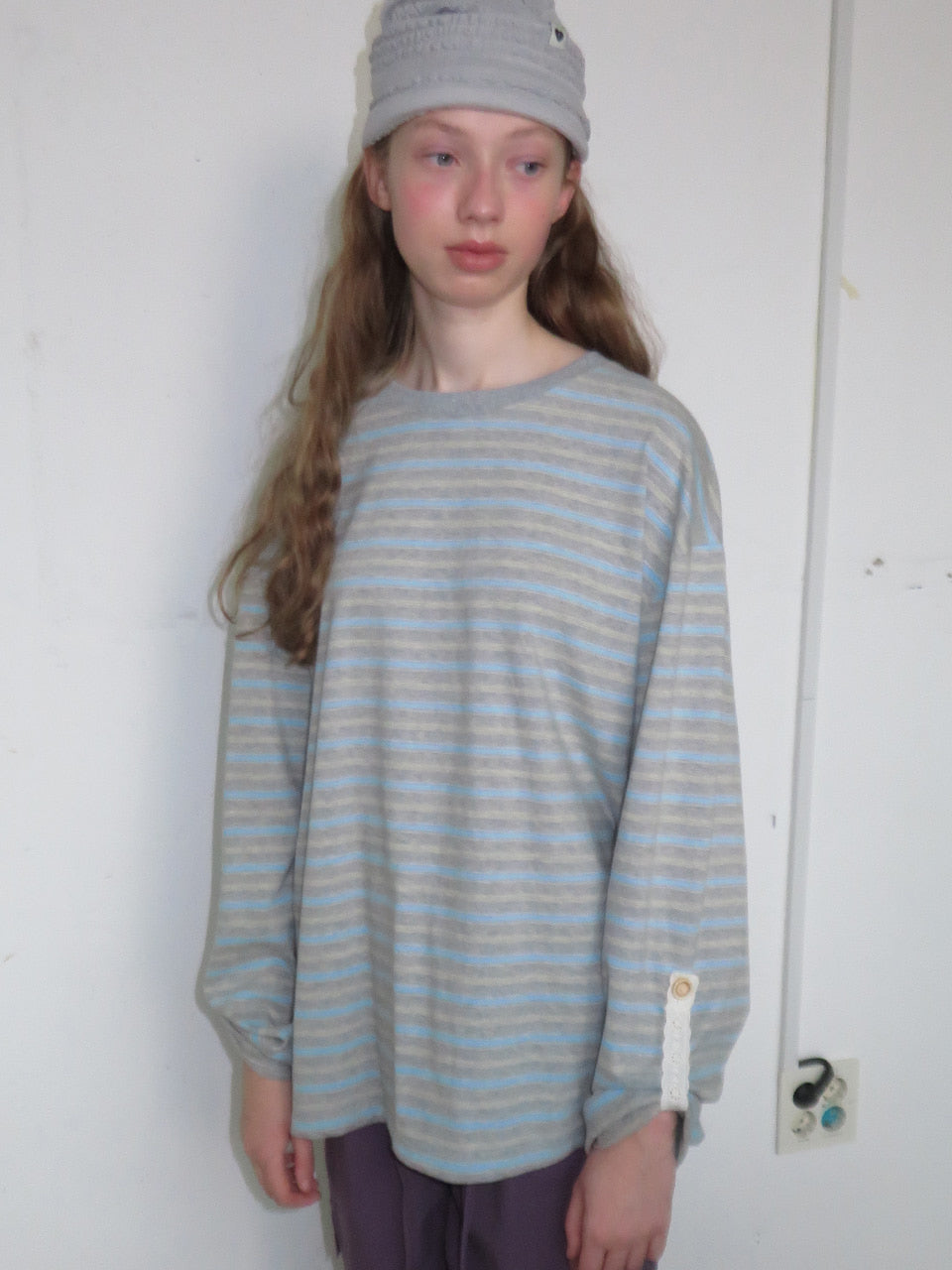 FUN FROM FUN Loose Fit Stripe Tee, Grey