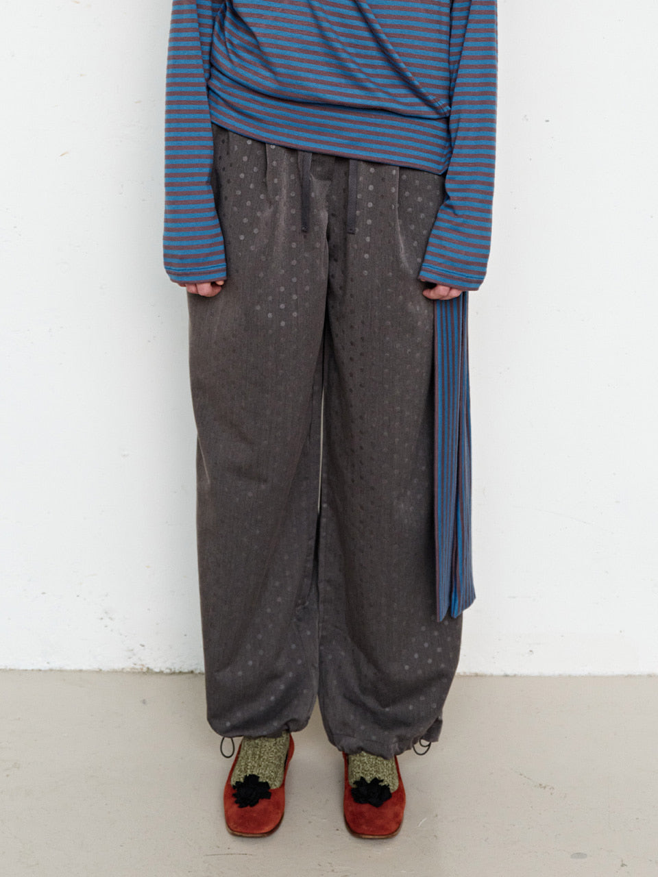 FUN FROM FUN Shadow Dot Wide Pants, Charcoal