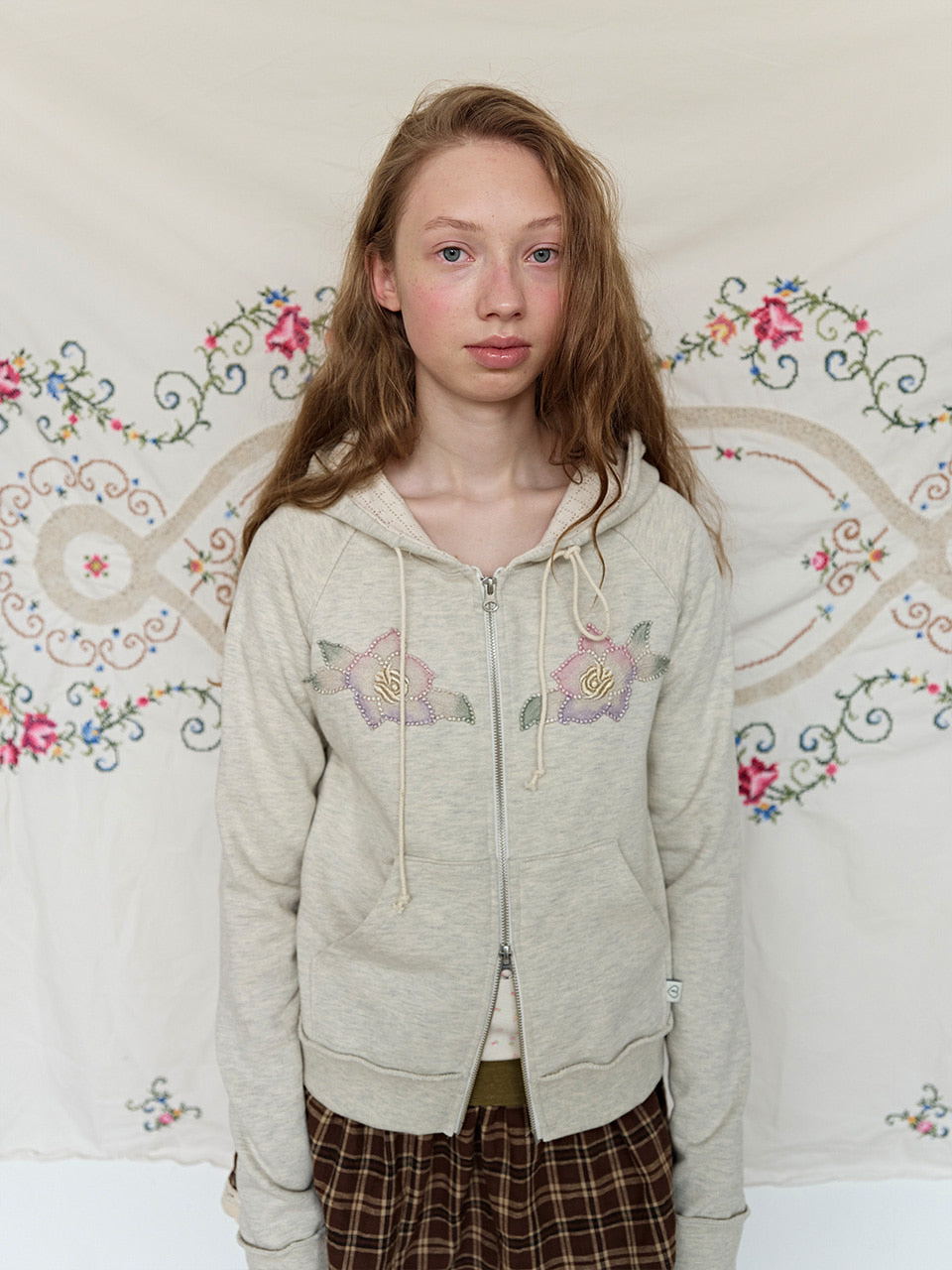 FUN FROM FUN Applique Boho Hoodie, Oatmeal