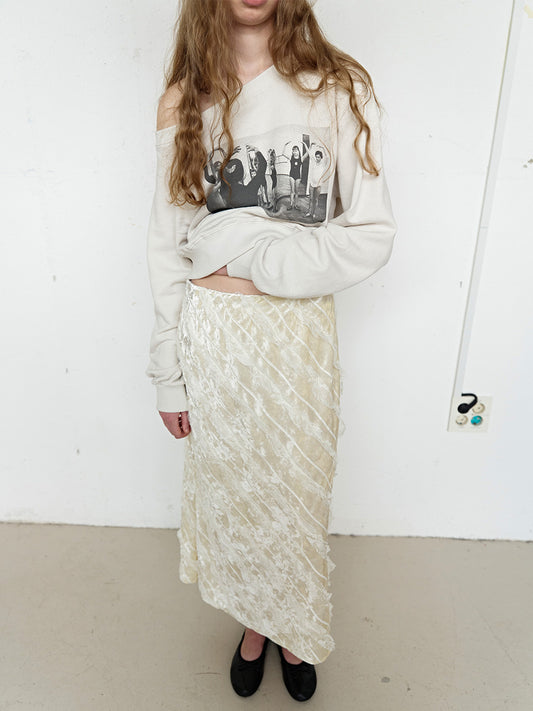 FUN FROM FUN Midnight Velvet Long Skirt, Beige