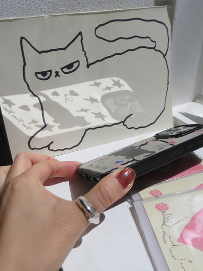 SUNI X FUN FROM FUN Black Cat with Stars Phone Case