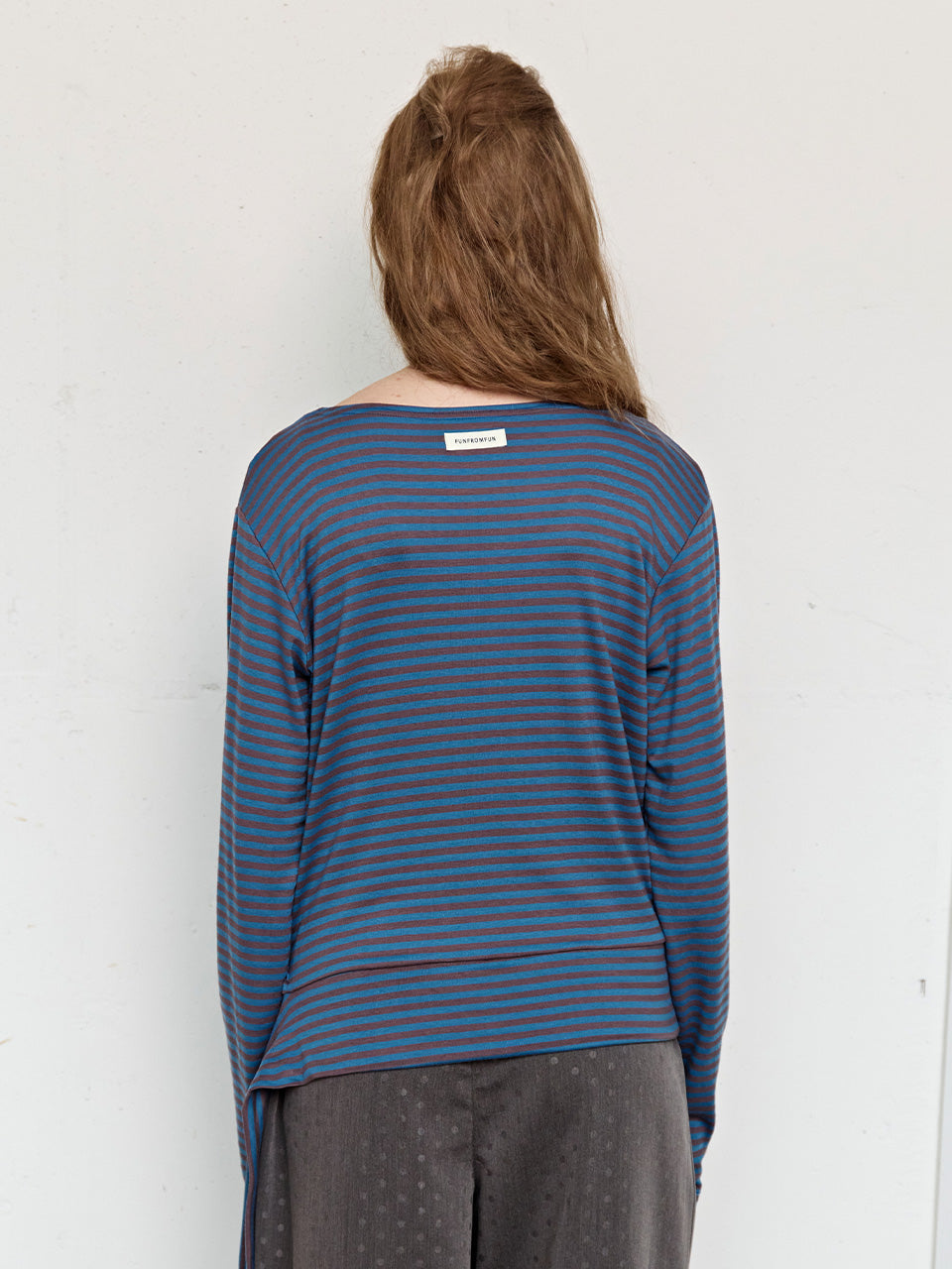 FUN FROM FUN Wrap Stripe Tee, Teal green