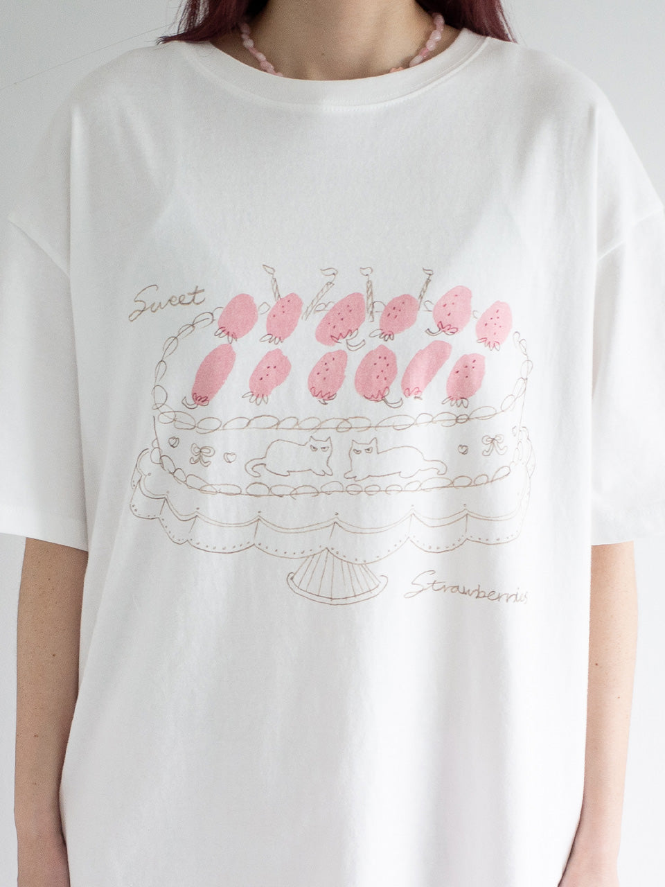 FUN FROM FUN Strawberry Cake Tee, White