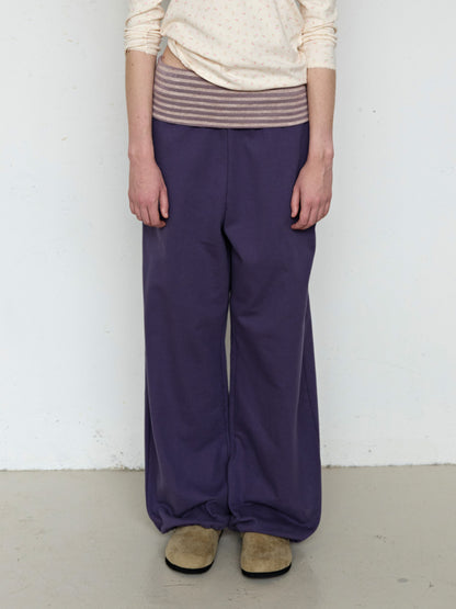 FUN FROM FUN Folded Sweat Pants, Plum Smoothie