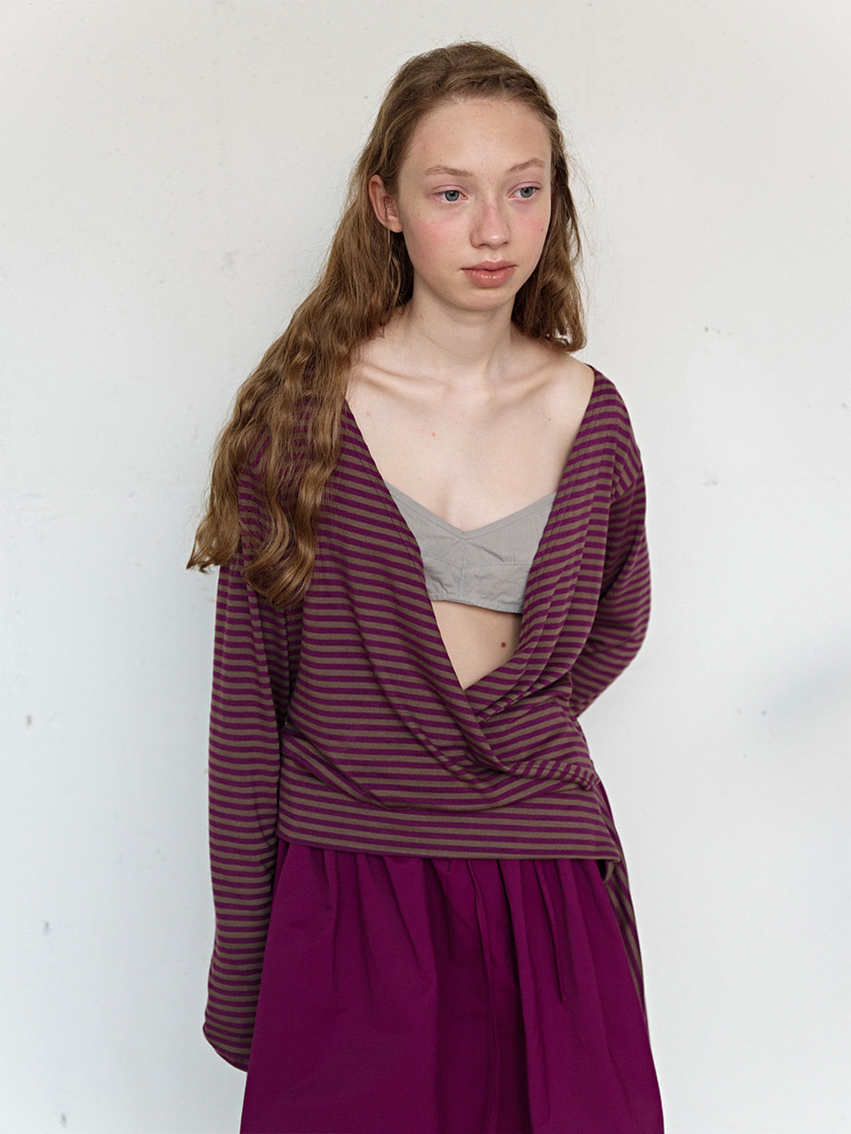FUN FROM FUN Wrap Stripe Tee, Purple