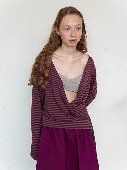 FUN FROM FUN Wrap Stripe Tee, Purple