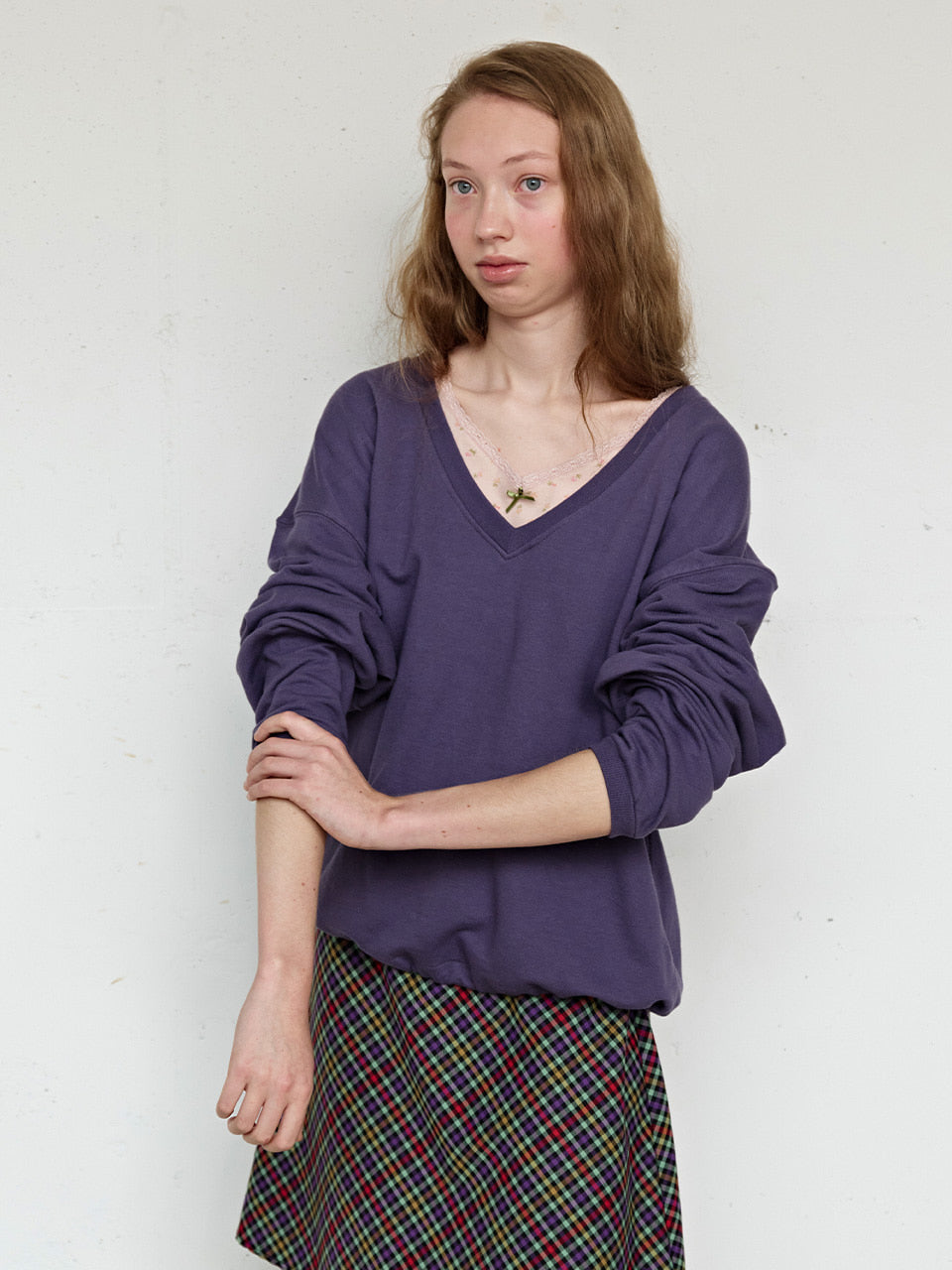 FUN FROM FUN V-Neck Sweatshirt, Plum Smoothie
