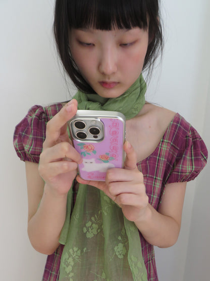 SUNI X FUN FROM FUN White Cat with Yellow Roses Phone Case