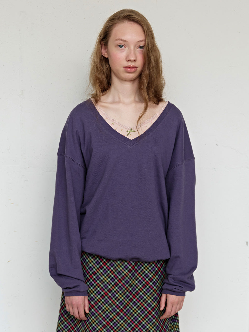 FUN FROM FUN V-Neck Sweatshirt, Plum Smoothie