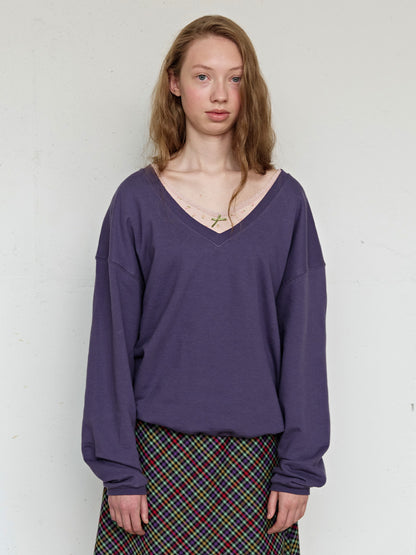 FUN FROM FUN V-Neck Sweatshirt, Plum Smoothie