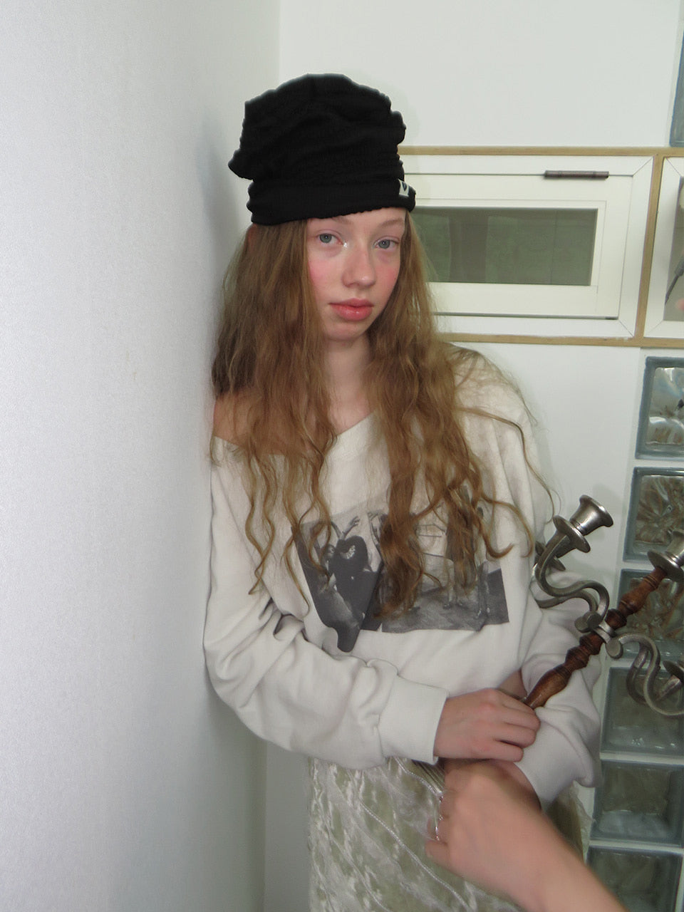 FUN FROM FUN Frill Beanie, Black