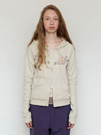FUN FROM FUN Applique Boho Hoodie, Oatmeal
