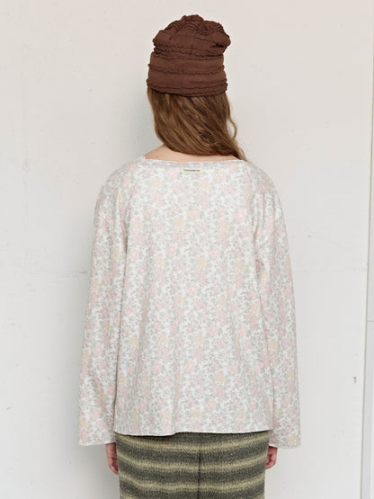FUN FROM FUN Rustic Waffle Henley Top, Cream