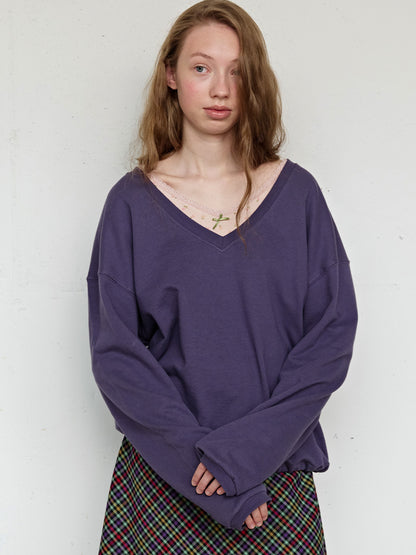 FUN FROM FUN V-Neck Sweatshirt, Plum Smoothie