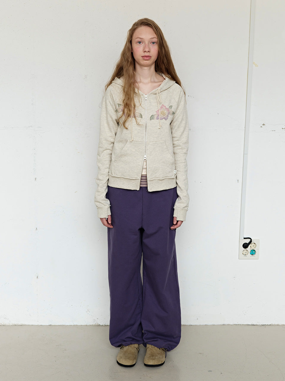 FUN FROM FUN Folded Sweat Pants, Plum Smoothie