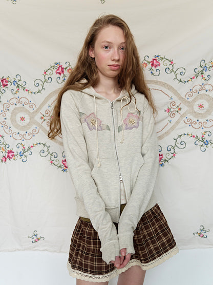 FUN FROM FUN Applique Boho Hoodie, Oatmeal