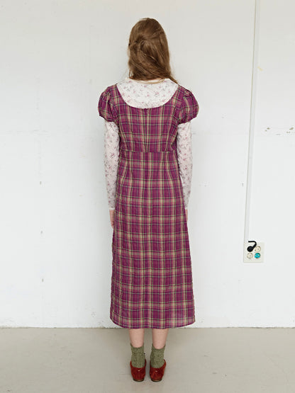 FUN FROM FUN Berry Check Long Dress, Berry