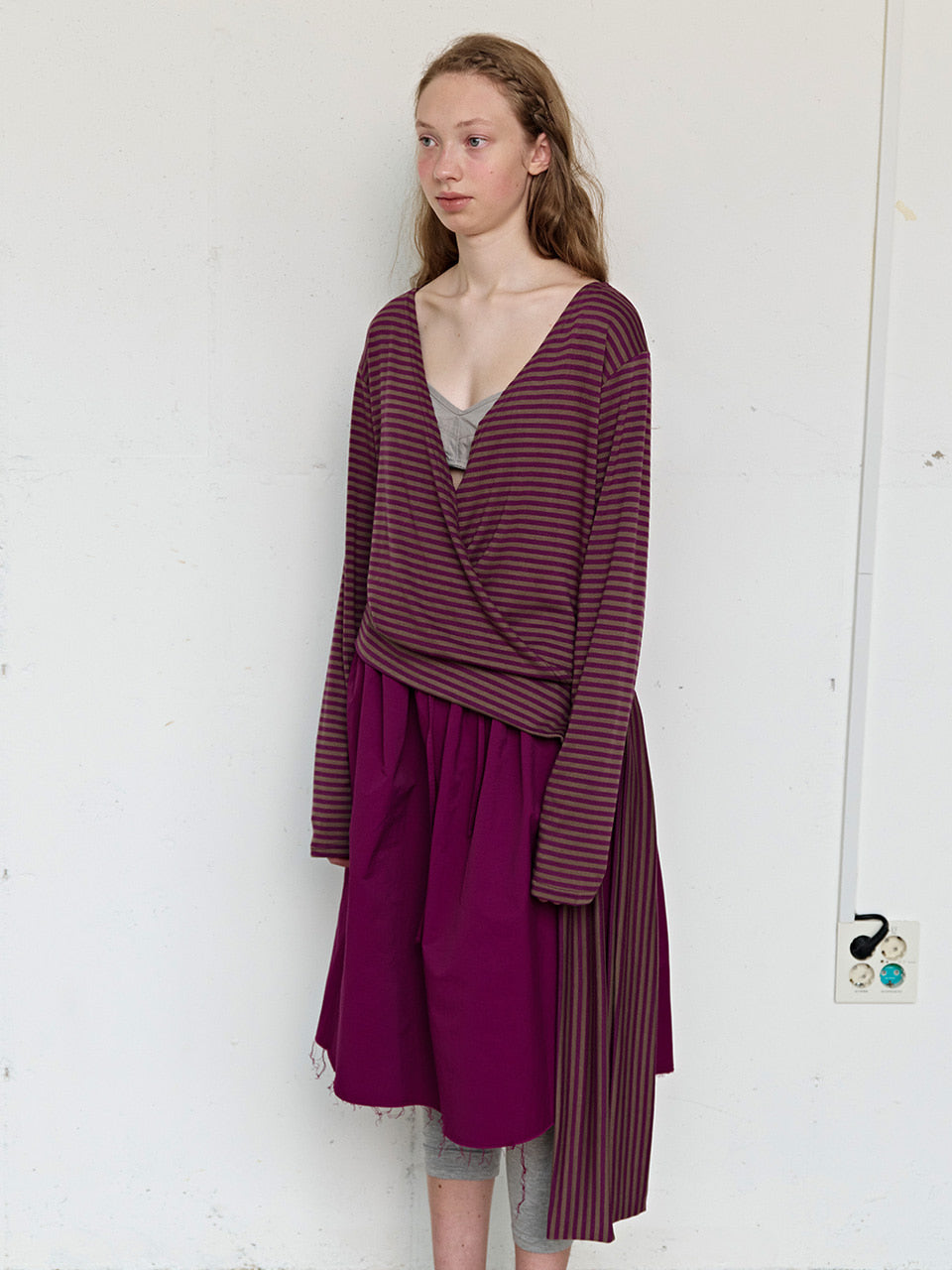 FUN FROM FUN Wrap Stripe Tee, Purple