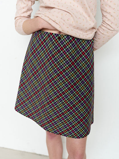 FUN FROM FUN Jolly Check Skirt, Multi