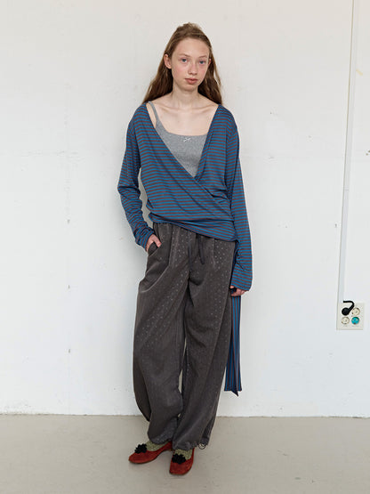 FUN FROM FUN Shadow Dot Wide Pants, Charcoal