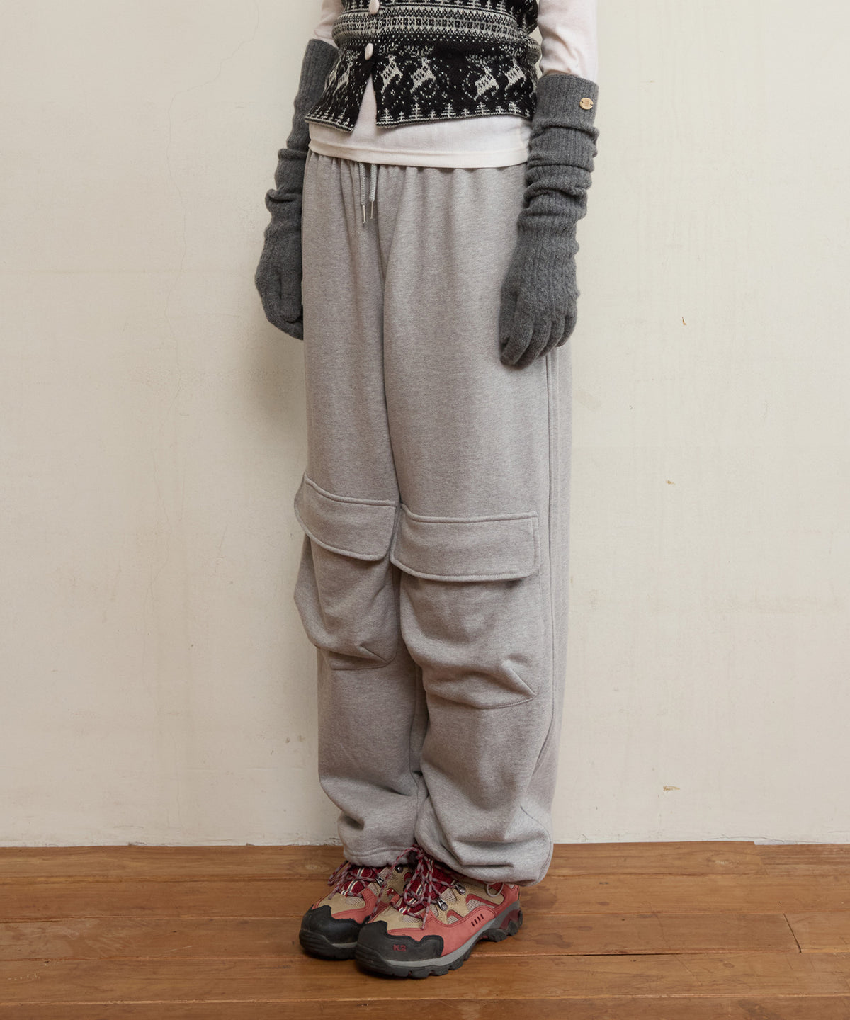 FUN FROM FUN POCKET SWEAT PANTS, MELANGE GREY