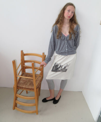 FUN FROM FUN Moody Frill Cardigan, Melange Grey