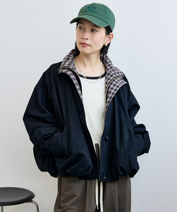 (Sale 至9/22 22:00）FREAK'S STORE 撞色雙領短版拉鍊夾克