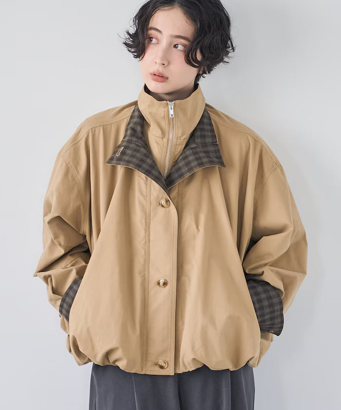 (Sale 至9/22 22:00）FREAK'S STORE 撞色雙領短版拉鍊夾克